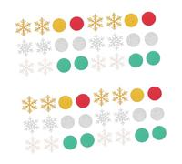 STOBAZA 300pcs Christmas Snowflake Confetti Sprinkles with Glitter Shimmering Round Paper Circles Red Green Gold Silver for Holiday Party Decorations Table Scatter and Festive Year