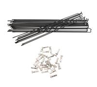 STOBAZA 30pcs Bicycle Steel Wheel Spokes Replacement 270mm | Nipples, J Bend Design, Black Finish, Maintenance Part for Electric Wheels and Regular Cycling