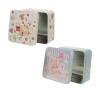 STOBAZA 3d Embossed Tin Cookie Boxes with Lids, Stylish and Minimalist Containers 2pcs Preserves Freshness and Protects against Crushing for Holidays and Birthdays