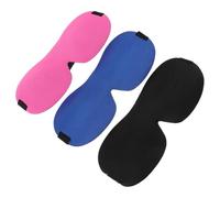 STOBAZA 3D Shaped Eye Mask 3pcs Pack for Travel and Office Use, Light-Shading Polyester Sleeping Blindfolds Allowing Free Eye Movement, Comfortable Assorted Colour Sleep Masks Random Color