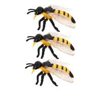 STOBAZA 3pcs Bee Model Plastic Bugs Figurines Lifelike Bee Realistic Insect Figures Fake Animal Figures Model Lifelike Plastic Bugs Figurines Pvc