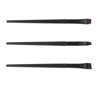 STOBAZA 3pcs Eyeliner Brush Flat Eyebrow Brush Black Plastic Aluminium for Smooth Eyeliner Shaping, Professional Makeup Artists, Women