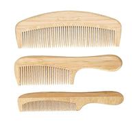 STOBAZA 3pcs Long Bamboo and Comb Static Comb for Hair Fine Tooth Bamboo Portable Small for Women and Men for Travel and Daily Use