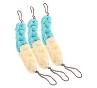 STOBAZA 3pcs Long Exfoliating Body Scrubber with Rope Handles Braided Mesh Sponge for Men Women Soft Foam Bath Shower Back Scrubber for All Ages