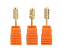 STOBAZA 3pcs Manicure Nail Drill Bits Set round Smooth Heads, Fine Medium Coarse Teeth Carbide Pedicure Drill Bit Tools for Salon and Home Acrylic Nail Art