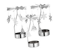 STOBAZA 3pcs Metal Rotating Candlestick Holder for Desktop Adornment Art Candleholders for Home Decor for Christmas Weddings and Special Events
