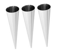 STOBAZA 3pcs Nonstick Stainless Steel Cream Horn Molds Conical Pastry Roll Tubes for Home Baking Croissants and Filled Desserts Easy Release Baking Cones