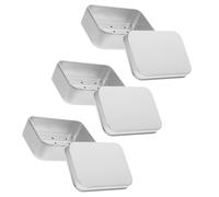 STOBAZA 3pcs Portable Aluminum Soap Dish with Lid 150ml Square Metal Soap Tray 96x68x30mm Drainage Design Travel Storage Box for Bathroom Kitchen Camping