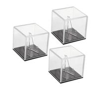 STOBAZA 3pcs Portable Guitar Pick Storage Case Clear Acrylic Plectrum Holder with Black Base Fit Organizer for Guitarists The Go Practice and Performance