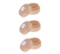 STOBAZA 3pcs Wooden First Lost Deciduous Tooth Holder Collection Organizer for Boys and Girls Portable Teeth Box Keepsake Box Girl and Memory Saving