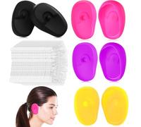 STOBAZA 4 Pairs Reusable Silicone Ear Caps Hair Dye Ear Protectors for Hairdressing and Shower Easy to Carry with Adjustable Fit for Travel and Salon Use