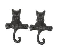 STOBAZA 4 pcs Antique Style Cat Wall Hook Decorative Iron Coat Hanger Hooks for Entryway Bedroom Bathroom Multifunctional Storage for Keys Hats Scarves Towels