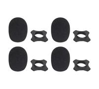STOBAZA 4 Sets Thickened Windproof Microphone Covers with Anti-Rolling Rubber Rings, Black Sponge Mic Covers with Bottom Rod Sleeve Holder for Handheld Microphones and Singing Stands