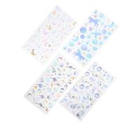 STOBAZA 4 Sheets Crystal Epoxy DIY Stickers for Phone Case Decoration Scrapbook Decors Hand Account Crafts Lightweight and Accessories for Creative Personalization