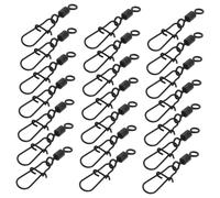 STOBAZA 40pcs Luya Rotating Eight Character Ring Fishing Line Swivels Freshwater Snap Swivels Braid Fishing High Strength Snap Small Link Black