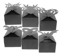 STOBAZA 48 Pcs Black Paper Halloween Candy Boxes with Lid Delicate Design Easy to Use Packing Boxes for Halloween Parties and Home Use for Sweets and Treats