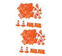 STOBAZA 48 Pcs Mini Traffic Cones and Fences Educational Roadblock Sign for Multi Functional Traffic for Creative Play and Safety Awareness