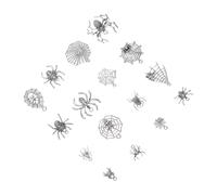 STOBAZA 48pcs Halloween Spider Pendant Charms Antique Silver Metal Spooky Spider Web Design DIY Jewelry Making Accessories for Necklaces Bracelets Earrings and Seasonal Decorations