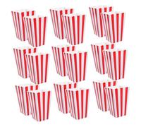 STOBAZA 48pcs Red Striped Paper Popcorn Boxes for Party Snacks Grease Resistant Thick Paper Containers Lightweight Portable Holders for Movie Nights Carnivals Family Gatherings and Outdoor