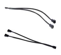 STOBAZA 4pcs 4 Pin Pwm Fan Splitter Cable for Computer Case Fans Black Pvc and Copper Material Parallel Connection to Prevent Data Errors Compatible Pwm and Computer CPU Cooling