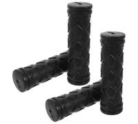 STOBAZA 4pcs Barbell Bar Handle Grip Sleeve 4.6x1.3 Inch PVC Black | Crack Resistant, Easy Install, Pressure Dispersion, Patterned Surface, for Professional and Group Gyms
