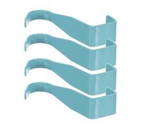 STOBAZA 4pcs Blue Carbon Steel Over Door Clothes Hooks with High Weight Capacity and Space-Saving Design for Bedroom and Office Hat and Coat Storage