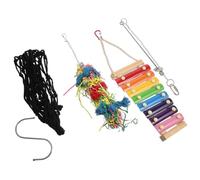 STOBAZA 4pcs Chicken Cage Hanging Chick Cage Stylish Wooden Suspended Chewing Foraging Playthings Easy to Install for Decorating Suitable for Chickens and Birds