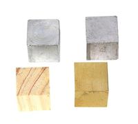 STOBAZA 4pcs Density Blocks for Physical Science Experiments High Purity Iron Copper Aluminum Wood Cubes for Specific Gravity Testing with Storage Plastic Case