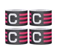 STOBAZA 4pcs Elastic Football Captain C Armband for Adults Wear-resistant Sports Player Bands with Striped Black Design Comfortable Fit for Soccer Team Leadership and Training