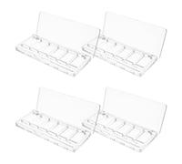 STOBAZA 4pcs Empty Makeup Palette with Six Spacious Grids Plastic Refillable Eyeshadow Case Lightweight Portable Tray for Professional and Daily Use