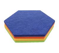 STOBAZA 4pcs Hexagon Felt Bulletin Boards Soft Felt Photo Display Panels Multi-Functional Memo Pin Boards for Home Office Classroom Wall Decoration in Green Orange Blue