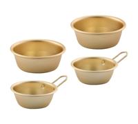 STOBAZA 4pcs Korean Bowl Aluminium Hot Wine Bowls with Handle, Golden