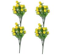 STOBAZA 4pcs Lifelike Artificial Lemon Branches Faux Fruit Stems for Home Decor Plastic Simulated Lemon Twigs Bouquet Arrangement Reusable Vase Centerpiece All Season DIY Wedding Party