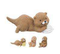STOBAZA 4pcs Miniature Otter Figurines Resin Craft for DIY Micro Landscape Succulent Plant Decoration Student Gifts Versatile Keychain Pendants Cute Fairy Garden Ornaments