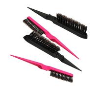 STOBAZA 4PCS Pig Bristle Hair Comb with Pointed Rows for Curl Styling and Fluffy Volume Long Handle Hairbrush for Home and Professional Salon Use Comfortable Grip Random Random Color