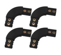STOBAZA 4pcs Plastic Square Tube Elbow Connector for Furniture Assembly, 90 Degree Bed Frame Replacement Connector with Enhanced Stability, Black Plastic and Metal Corner Joint for Chairs