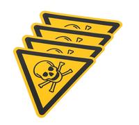 STOBAZA 4pcs Poisoning Caution Stickers Adhesive Warning Labels for Safety Signage Factories Workshops Skull Design for Accident Prevention and Safety Awareness