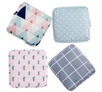 STOBAZA 4pcs Portable Tampon Bag Cotton Cloth Sanitary Napkin Storage Bag with Convenient and Practical Design for Women, Lovely Period Pouch and Sanitary Napkin Organizer for Everyday Use