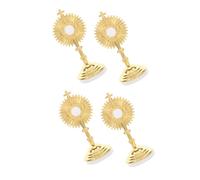 STOBAZA 4pcs Religious Ornaments Decor Collection Cross Home Ornaments Alloy Cross Crafts Alloy Catholicism Crafts Religion Golden Zinc