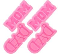STOBAZA 4pcs Silicone Chocolate Molds Alphabet Shape Candy Cake Mold Non-Stick Flexible Baking Tool for Mother Father's Day Decoration and DIY Baking