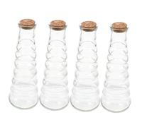 STOBAZA 4pcs Small Wishing Bottles with Cork Stoppers for DIY Crafts and Night Glow Sand Art Unique Handicraft Glass Bottles for Decoration and