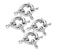 STOBAZA 4pcs Spring Ring Clasp Connectors for DIY Necklace and Bracelet Making Round Close Rings with Hole Diameter Copper Jewelry Findings Plated Closures for Bracelets and Necklaces