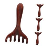 STOBAZA 4pcs Wooden Scalp Massage Comb with Six Claw Structure and Wide Tooth Design, Dual Massage Capability Using Gua Sha Principles, Handheld Natural Wood Massager for Daily Home Spa