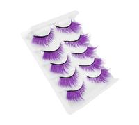 STOBAZA 5 Pairs Colored Wispy False Eyelashes for Beginners Natural Short Dramatic Manga Style Lashes Lightweight Compact Strip for Cosplay Stage Daily Makeup