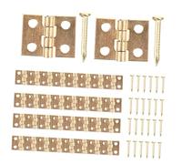 STOBAZA 50 Sets Small Brass Folding Butt Hinges with Screws for Jewelry Boxes Crafts Vintage Cabinet Hardware Retro Trinket Box Hinges DIY Furniture Chest
