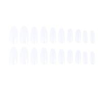 STOBAZA 500pcs Transparent Oval Full Cover Artificial Nail Tips Short Fake Nails for DIY Non-toxic Stick for Women