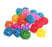 STOBAZA 50pcs Bird Chewing Rattan Ball for Parrots Chew Training | Grass Rattan, Handmade Wicker Orb Style, Colorful Decorative Craft, Suitable for Birds and Parrot Color Random Color