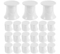 STOBAZA 50pcs Flip Top Toothpaste Caps with Screw Seal Fit Plastic Tube Covers for Dispensing Refillable Adapter for Travel and Bathroom Accessories White