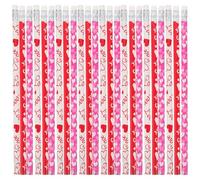 STOBAZA 50pcs Hb Heart-pattern Wooden Pencils with Rubber Erasers for School Writing and Valentine’s Day Supplies, Student Learning and Calligraphy Exercise Tools Random Style