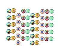 STOBAZA 50pcs Round Glass Gemstone Patches for Jewelry DIY Decorative Crafting Imitation Gemstone Embellishments for Necklaces Earrings Rings and Cufflinks